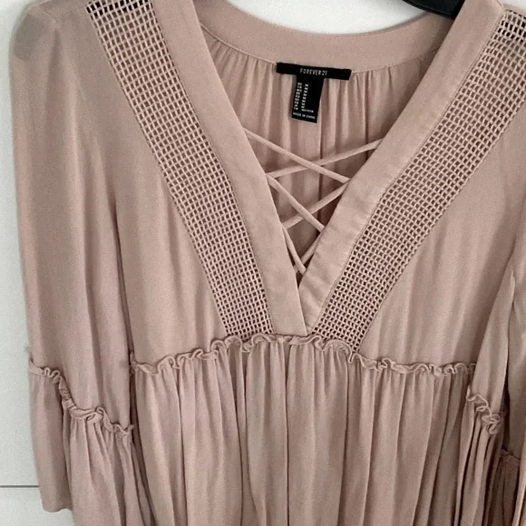 Forever 21 | Tops | Like Me And Follow Forever 2 Light Pink Lattice Dress